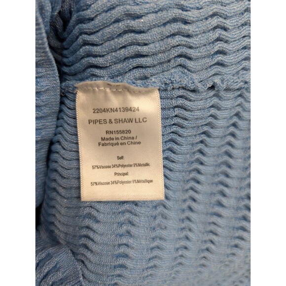 VERONICA BEARD Ribbed Knit Tank Top Sleeveless V-neck Pullover Blue Cerulean M - Picture 5 of 8